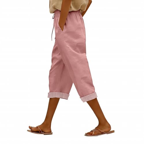Pantalon de yoga pour femme en tissu extensible rose de taille XL