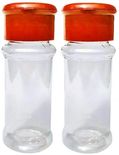 2pcs Salt and Pepper Shakers, Spice Container Reusable Plastic Clear Cruet Pot Kitchen Accessories for Table Camping