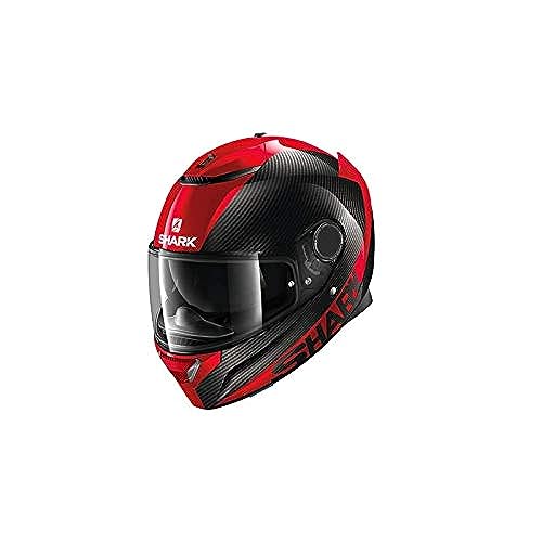 SHARK NC, Casco Moto Unisex-Adult, Nero/Rosso, M