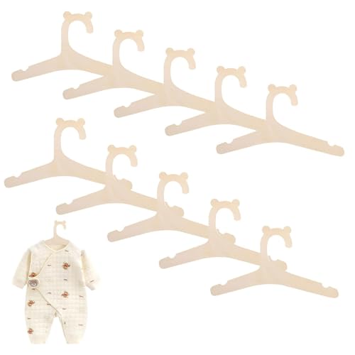 10 perchas de madera para bebé, perchas de madera para ropa infantil, para ropa, pantalones