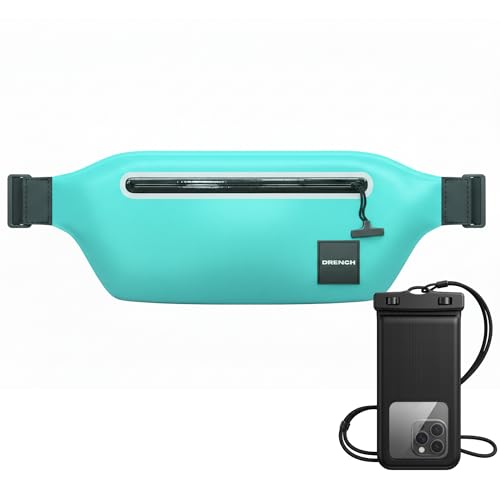 Image of DRENCH 100% Waterproof Fanny Pack Teal - IPX8 Submersible Waterproof Phone Pouch Dry Bag Waist Pack for Kayaking, Snorkeling, Paddle Boarding, Surfing, Boating & Beach Travel Water Sports Gear