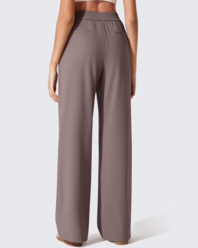 G4Free ShiftReady Women's Wide Leg Dress Yoga Pants with Pockets Two Front Pleated Casual Slack High Waist Work Trousers3