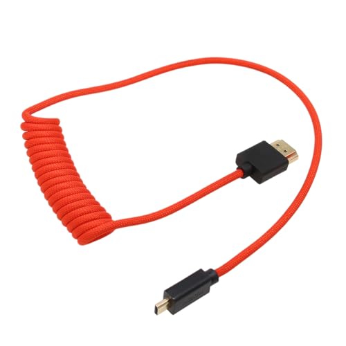 Image of HangTon Micro HDMI to HDMI 4K 8K 60p Cable for Canon R6 II R5C R5 R8 Sony ZVE10 A7C A7R IV III A7SII Lumix S5 S9 GH4 Camera SmallHD Cine Indie ATOMOS Ninja V Ultra Monitor, Type A D HDMI 2.1 Red 50cm