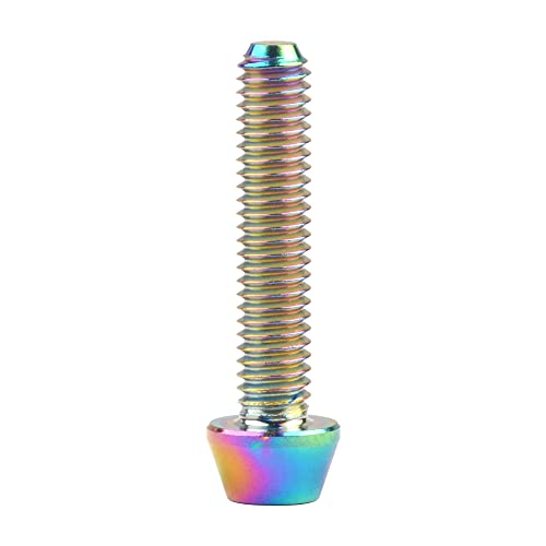 Image of Titanium Ti DIN912 M4 8 10 12 15 20mm Tapered Head Hex Bolts Bicycle Screws Pack of 6 (Multicolored, M4x20mm)