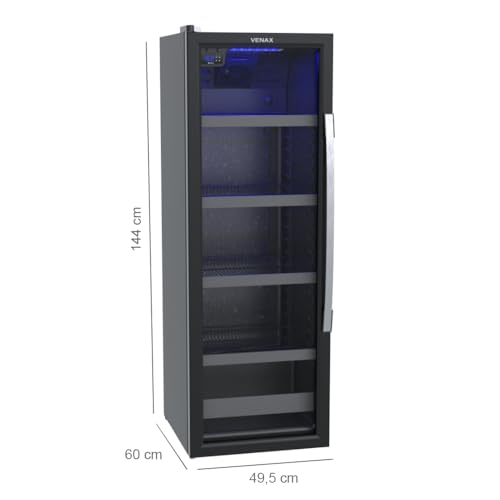 Cervejeira Expositora Venax Porta Invertida Blue Light 209l Preto 220v