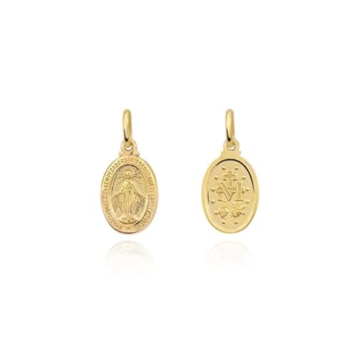 Anhänger Heilige Jungfrau Maria Gold Gelbgold 585 14K Goldanhänger Kettenanhänger Gottesmutter Medaille Medaillon Damen Mädchen Jungen Kinder