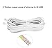 Seefeful 50 Feet Long Telephone Extension Cord Phone Cable Line Wire, with Standard RJ11 Plug and 1 in-Line Couplers and 20 Cable Clip Holders-Blac (White 50FT)