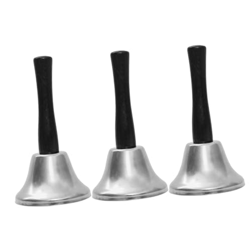 TOYANDONA 3 Piezas Conjunto de Campanas Metálicas Decorativas Navideñas Campanillas Manuales Plateadas Sonido Claro y Fuerte Ligeras y Reutilizables para Decoración del Hogar y Fiestas