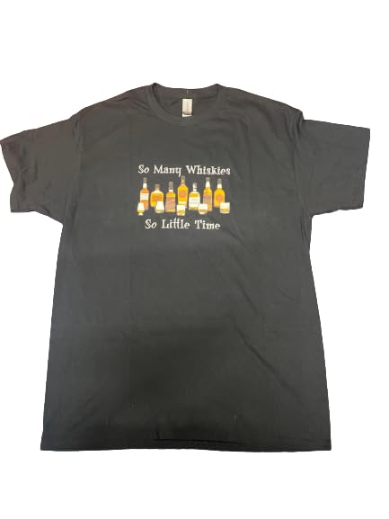 T-shirt humour So Many Whiskies noir idée cadeau pour homme en taille M