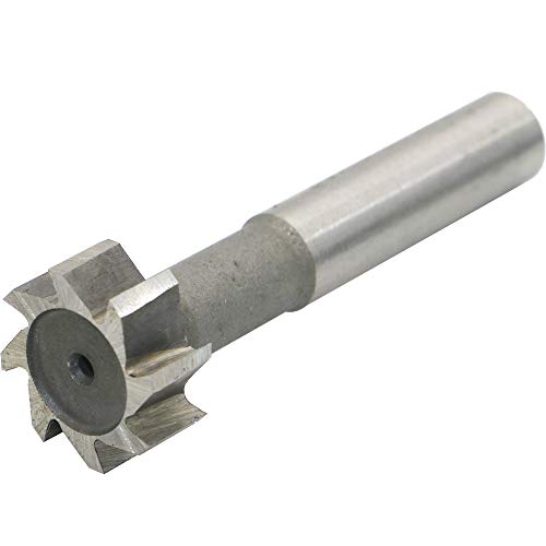 T-Slot Milling Cutters 8mm Depth 20mm Cutting Dia 8 Flutes HSS Shank Diameter 10mm T Slot End Mill High Speed Steel Keyway Knife for Shallow Groove Processing On The Side.