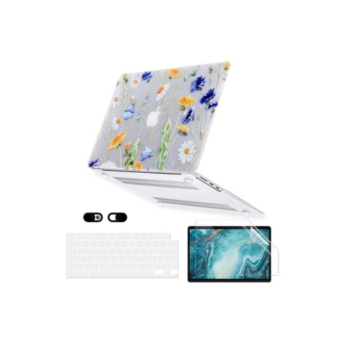 Image of Case for MacBook Pro 14-inch Laptop M5 M4 M3 M2 M1 A3427 A3426 A3434 A3112 A3185 A3401 A2918 A2992 A2779 A2442 2026-2021 Release, Hard Shell&Keyboard Cover&Screen Protector&Webcam Cover,Floral Pattern