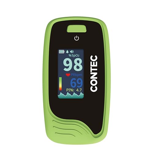 Image of Contec CMS50-Pro Fingertip Pulse Oximeter - SpO₂, Pulse Rate & PI Monitor with Waveform Display.