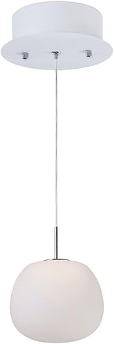 Miniatura 2 de ET2 E21120-11WT Puffs Opal Glass Clouds-Alike LED Mini Lámpara de techo colgante, 1 luz de 4.8 vatios, 6 pulgadas de alto x 6 pulgadas de ancho,