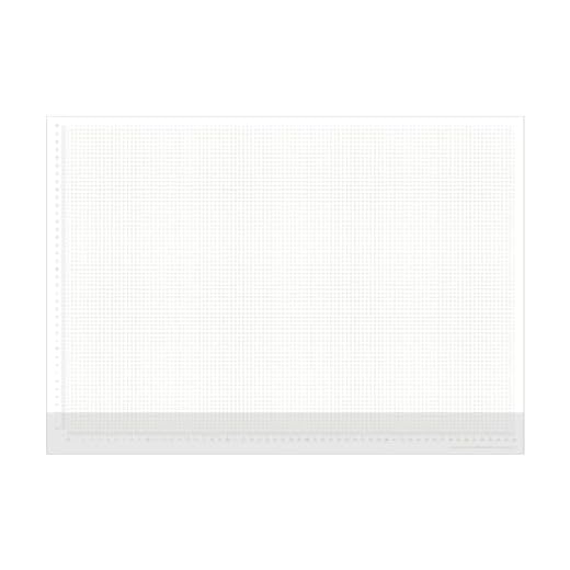 Karierte Papier-Schreibtischunterlage | DIN A2 | seitlich abgedrucktes Lineal | 30 Blatt zum Abreißen | mathematisches Papier karierter Block | zum Beschreiben und Skizzieren (DIN A2 mit Schutzleiste)