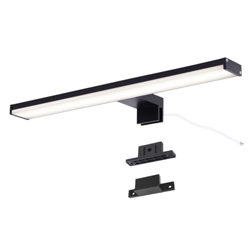 Alpinaluz Applique LED Noire pour Miroir de Salle de Bain – 4000K Blanc Neutre – IP44 – Aluminium et Supports en Polycarbonate – Installation sur...