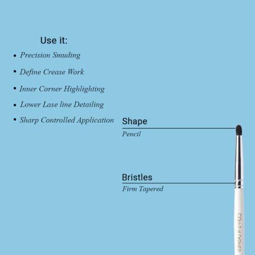 Image of Cuffs N Lashes Dual Makeup Brush | 2-in-1 Small Smudger &Pencil Brush 05 | Precision Eye Makeup Tool for Blending, Smudging &Defining | Soft Premium Bristles | Travel Friendly Eye Brush
