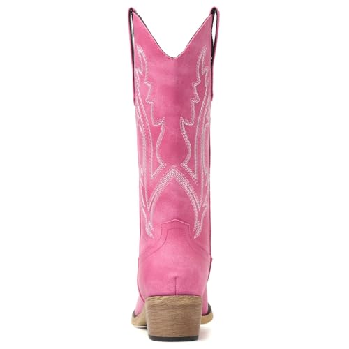 Image of Cowboy Boots for Women, Cowgirl Boots with Embroidered and Chunky Heel, Ideal for Daily Wear and Country Fashion