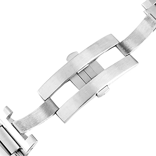Correa de reloj acero inoxidable plateada con accesorios de pulsera de 11mm 6