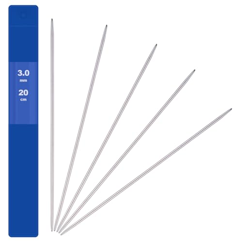 5pcs 3 mm Aiguilles Double Pointe Tricot en Acier Inoxydable Tiss...