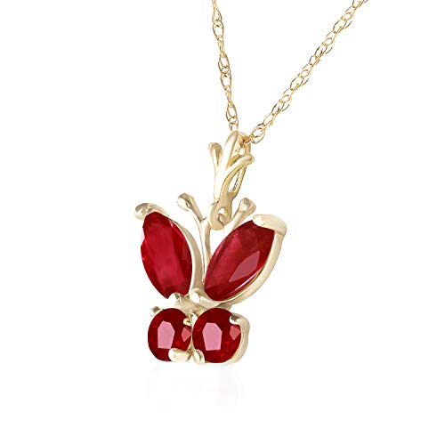 Galaxy Gold GG 14k Solid Yellow Gold Butterfly Necklace Brilliant Ruby3