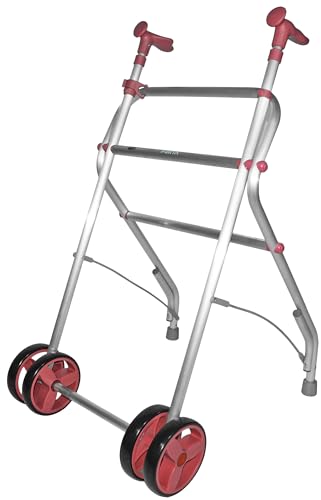Forta - Andador Air, Andador para ancianos, Ruedas dobles fijas delanteras, Andador Plegable, Peso máximo 100 kg, Coral