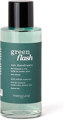 Manucurist Green Flash Nail Polish Remover - Gel and Regular Nail Polish Remover - Effective Bio-Sourced Acetone-Free Gel Nail Polish Remover - 3.38 fl oz