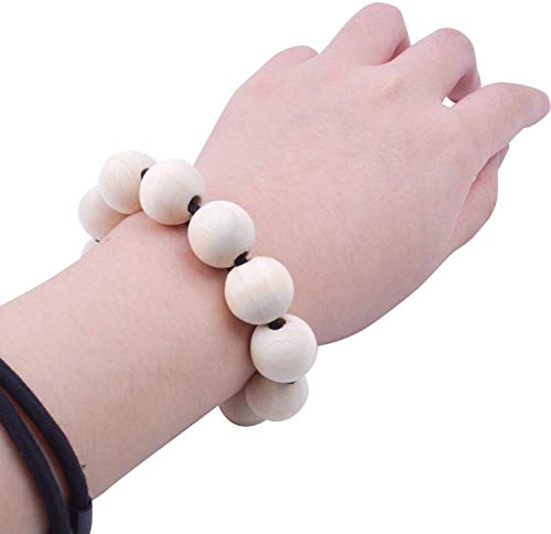 Aqueens 100Pcs 15Mm Natural Wood Beads Unfinished Round Wooden Loose Beads Wood Spacer Beads For Craft Making,6.5Mm Hole #TOP7