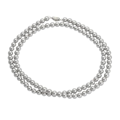 Collier chaînes pour femmes et perle grise pour sublimer vos tenues de bureau et de soirée