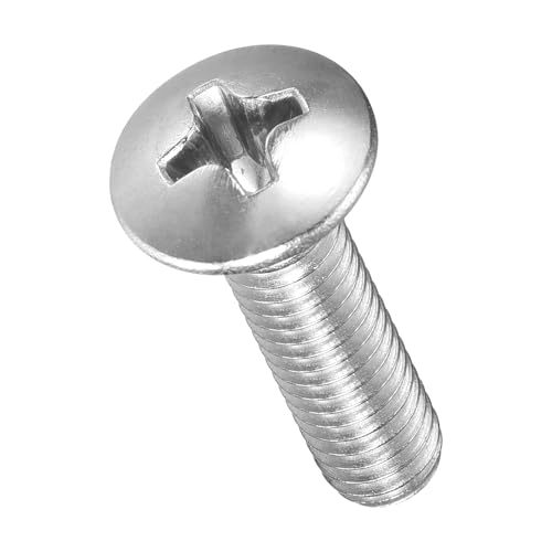 Image of METALLIXITY Semi-Countersunk Oval Head Machine Screws (M4-0.7x16) 50Pcs, 304 Stainless Steel Phillips Cross Recessed Machine Screw Bolts - for Furniture Assembly DIY Projects, Silver