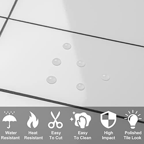 Auliget 100-Piece Polished White Thick Pvc Peel And Stick Backsplash thumb #2