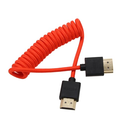 Image of HDMI 4K 120p 8K Cable Braided Coiled for Ninja V SmallHD Blackmagic Monitor Sony A7RV A7m4 FX9 Canon C400 C70 C500II Lumix S1H Nikon Z9 Camera Type A HDMI 2.1