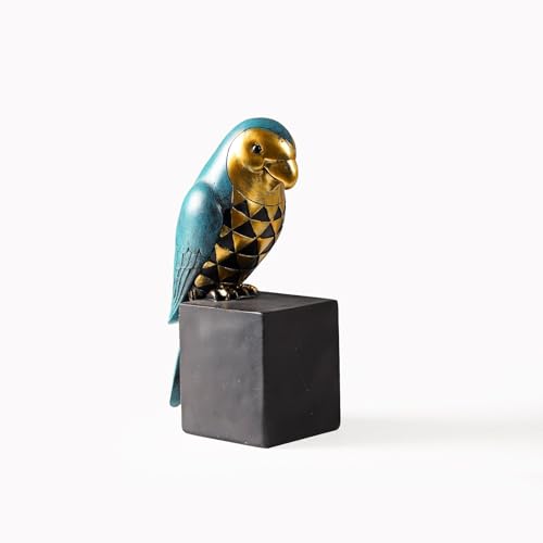 Image of The Artment your artistic apartment Cockatoo Symphony Green: Geometric Resin Beauty Showpiece: Home Decor for Living Room, Bedroom - Ideal Gift, Office Desk Accent, Artisan Crafted, Elegant Design