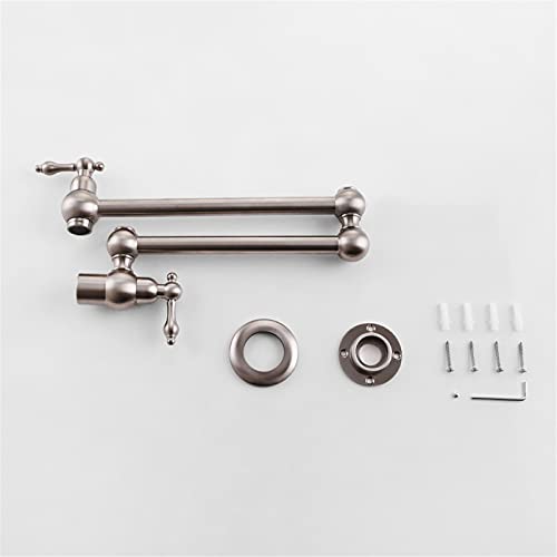 Robinet mural de cuisine extensible à eau froide et finitions chrome brossé