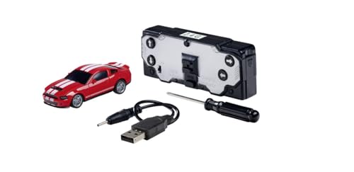 Carson 1:60 Nano Racer Ford Mustang ShelbyGT500 rot - Ferngesteuertes Auto, RC Fahrzeug, Spielzeug für Kinder, Remote Controled, RC Car, 2,4 GHz Fernbedienung