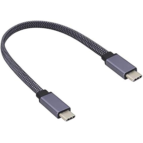 AAOTOKK Braided USB 3.1Type C Cable Flat Short 3.1 USB Type C Male to Male 4K@60Hz Gen 2 Extension Cable Supports Charging,Data,Audio,Video Cable for Laptop & Tablet & Mobile Phone.(0.3M-M/M) Cover