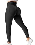 YEOREO Women's Scrunch Booty Lifting Workout Leggings Seamless High Waisted Butt Yoga Pants Slimming Tights Black M