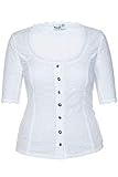 Weiße Spitzenbordüre MarJo Damen Trachten Mieder Bluse weiß, WEIß, 38