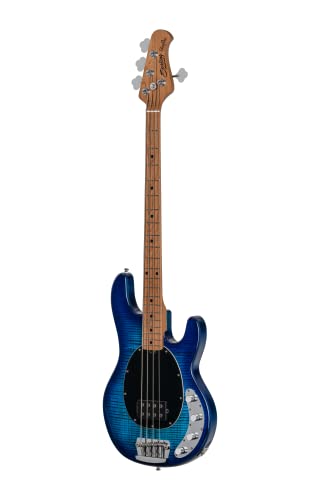 Sterling By Music Man 4 String Bass Guitar, Right, Neptune Blue (Ray34Fm-Nbl-M2) #TOP4