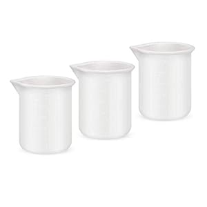 LATTCURE Siliconen maatbekerset, maatbeker van siliconenhars, 3 stuks, 100 ml, harsmaatbeker voor hars, anti-aanbak-mengbeker, lijm, gereedschap, nauwkeurige schaal
