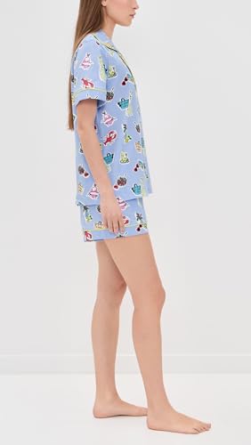 Image of Bed Head PJs Womens Matching Pajamas - Soft Organic Short Sleeve Button Down PJ Shirt & Shorts Set - Sleepwear & Loungewear