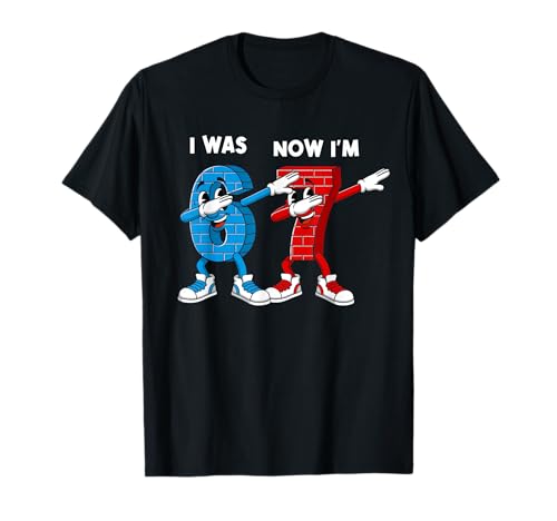 I was 6 Now I'm 7 Year Old Birthday 67 Dabbing for Kids Boys T-Shirt