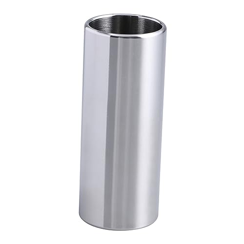 SWOOMEY 2 Pack Electric Guitar Slides Glass Stainless Steel Medium Bottleneck Slide Tone Ring for Guitar