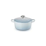 ル・クルーゼ(Le Creuset) 鋳物 ホーロー 鍋 シグニチャー ココット・ロンド 20 cm コースタルブルー ガス IH オーブン 対応 【日本正規販売品】