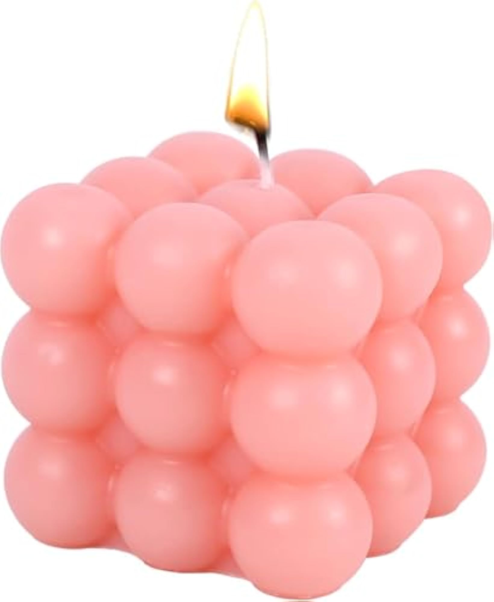 Bubble Cube Decorative Scented Candle, Pink Geometric