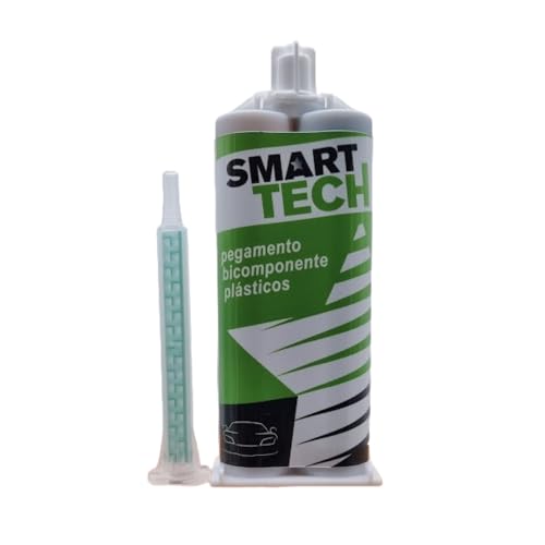 Pegamento Resina Epoxi 2 componentes rellena grietas secado rápido especial para reparar plásticos paragolpes patillas de faros soportes Adhesivo bicomponente 50ml con una canula