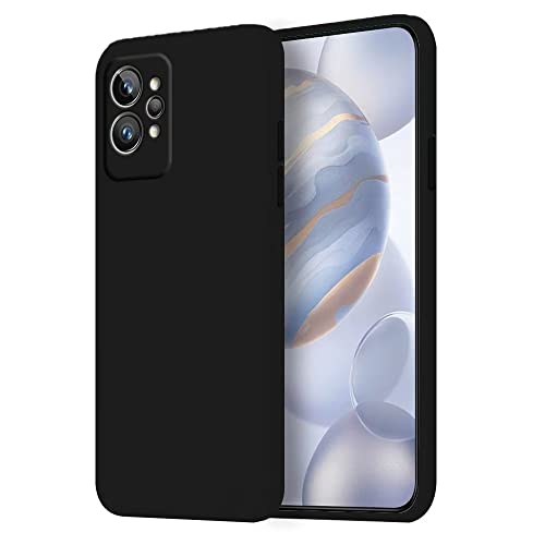 HONLEN Funda Compatible para Realme GT2 Pro Case, (6.7" Inches) Líquida TPU Silicona Cover con Anti-Rasguño, Cáscara Suave Cubierta Negro
