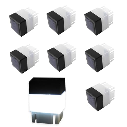Luces solares para valla de 8 unidades, apliques LED exteriores e impermeables 4