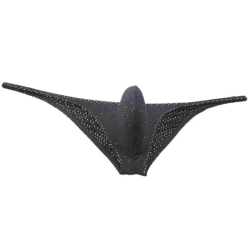 Sexy Men's Eyelet Mini Cheek Underwear Male Pouch Bikini Briefs Elastic Ruched Back Underpants Tiny Waist