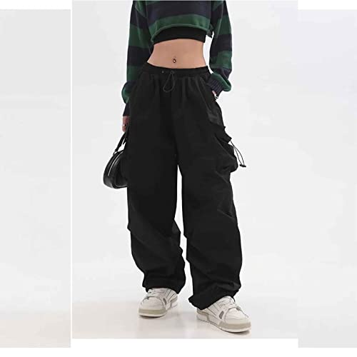 BXCNCKD Women's Retro Pocket Cargo Pants Multi Pocket Casual Trousers Wide Leg Cargo Pants Gothic Street Slacks3