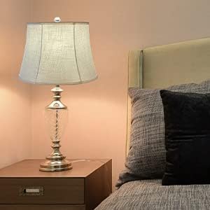 Tootoo Star Brown Large Drum Lamp Shade for Chandeliers Floor Light and Table Lamp,12x16x11 Spider,Fabric Natural Linen Hand Crafted (White)